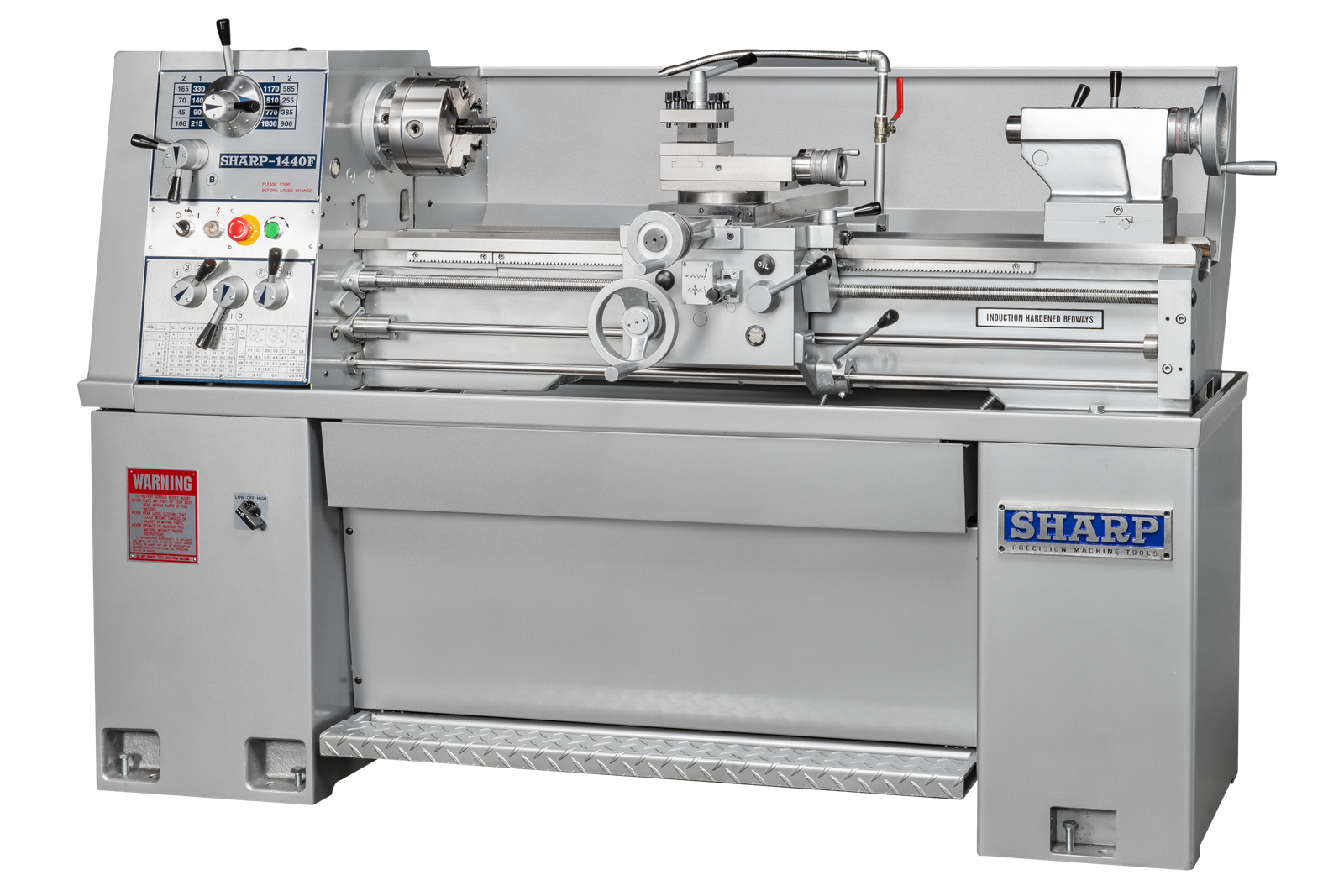 03_1440F.png Sharp Industries 220V 14” x 40” Precision Lathe 1440F