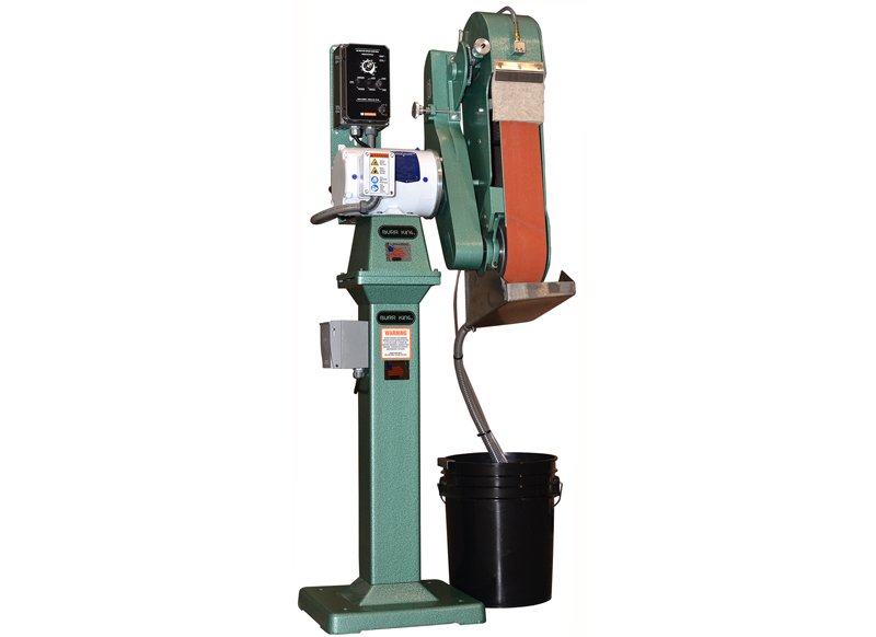 11_13newwetgr.jpg Burr King 4” x 60” Two Wheel 960-401 Variable Speed Wet Belt Grinder 31100