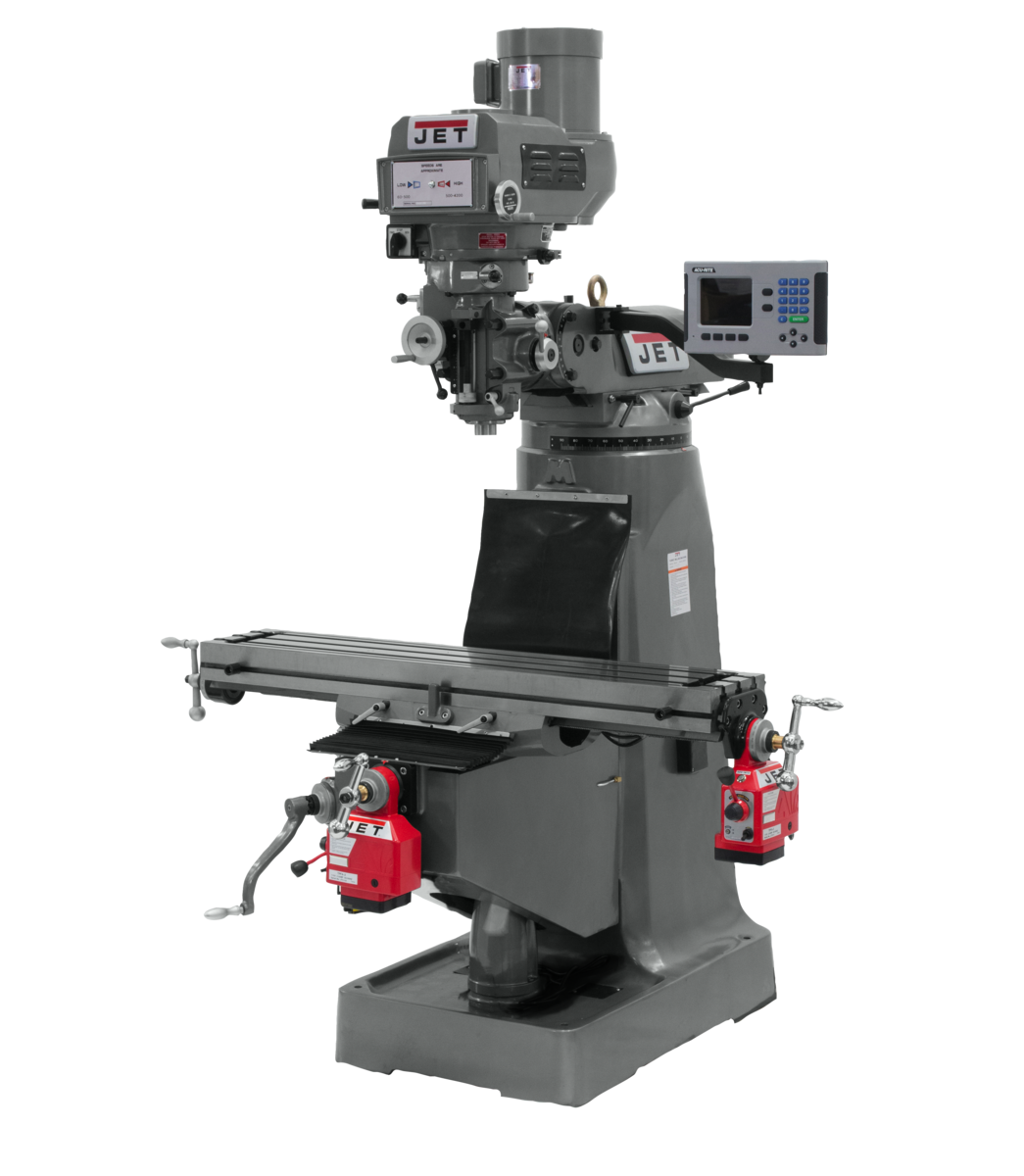 690068_main.png.png Jet JTM-4VS-1 Mill With 3-Axis ACU-RITE 203 DRO (Quill) With X and Y-Axis Powerfeeds 690068