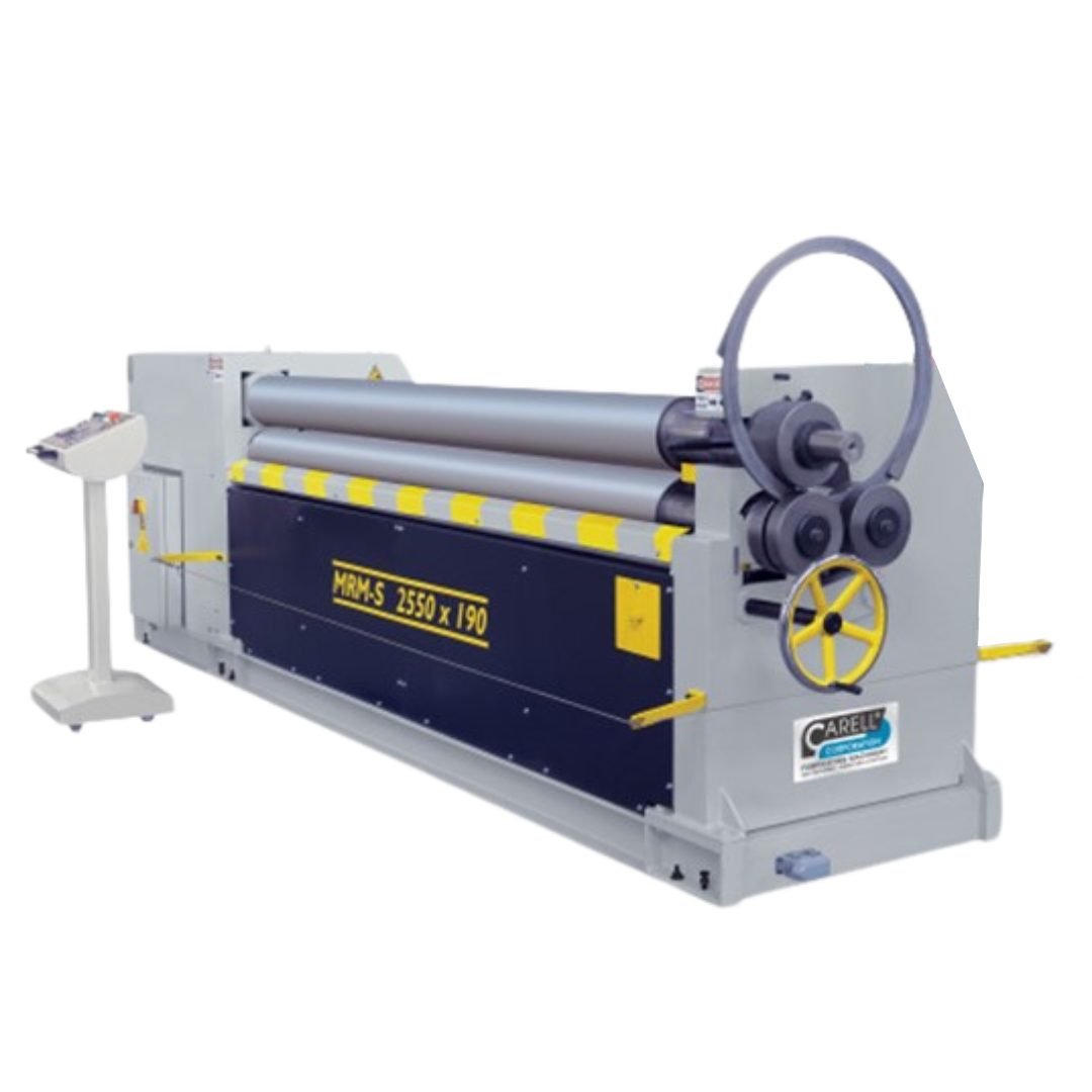 Carell2028529.png Carell Industrial MRM-S Series 5’ x ¼” 220V Three Phase 3-Roll Powered Initial Pinch Plate Roll 1550x170