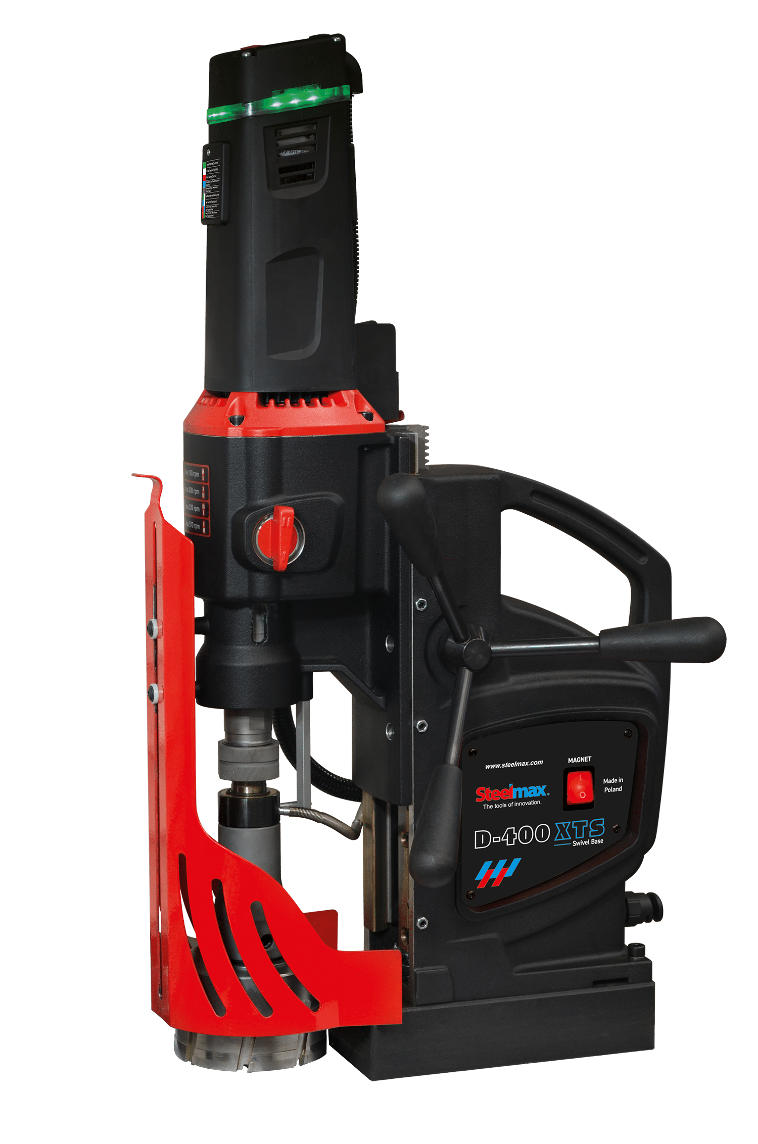 D-400-XTS-Steelmax.png Steelmax 230V Single Phase Industrial Variable Speed Magnetic Drilling Machine with Swivel Base SM-D-400-XTS