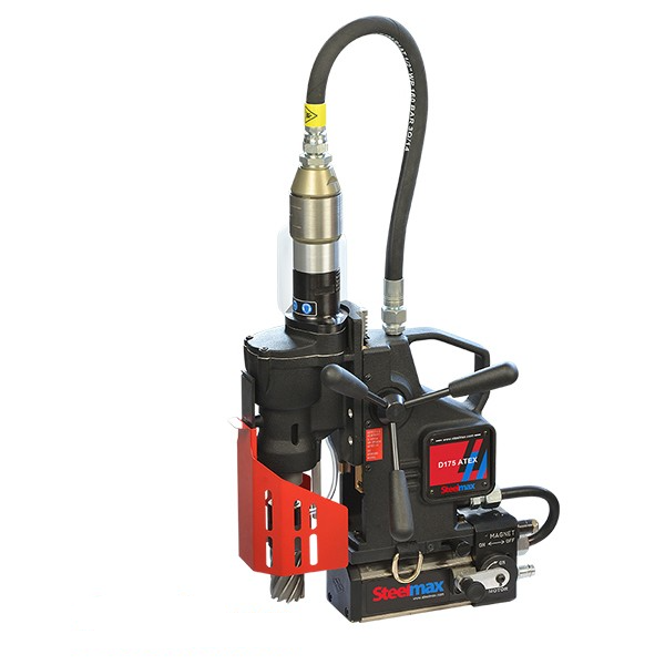 D175_ATEX_600x600-1.png Steelmax D175 ATEX 50CFM 1¾” x 2” Portable Pneumatic Drill with Permanent Magnetic Base SM-D175-ATX