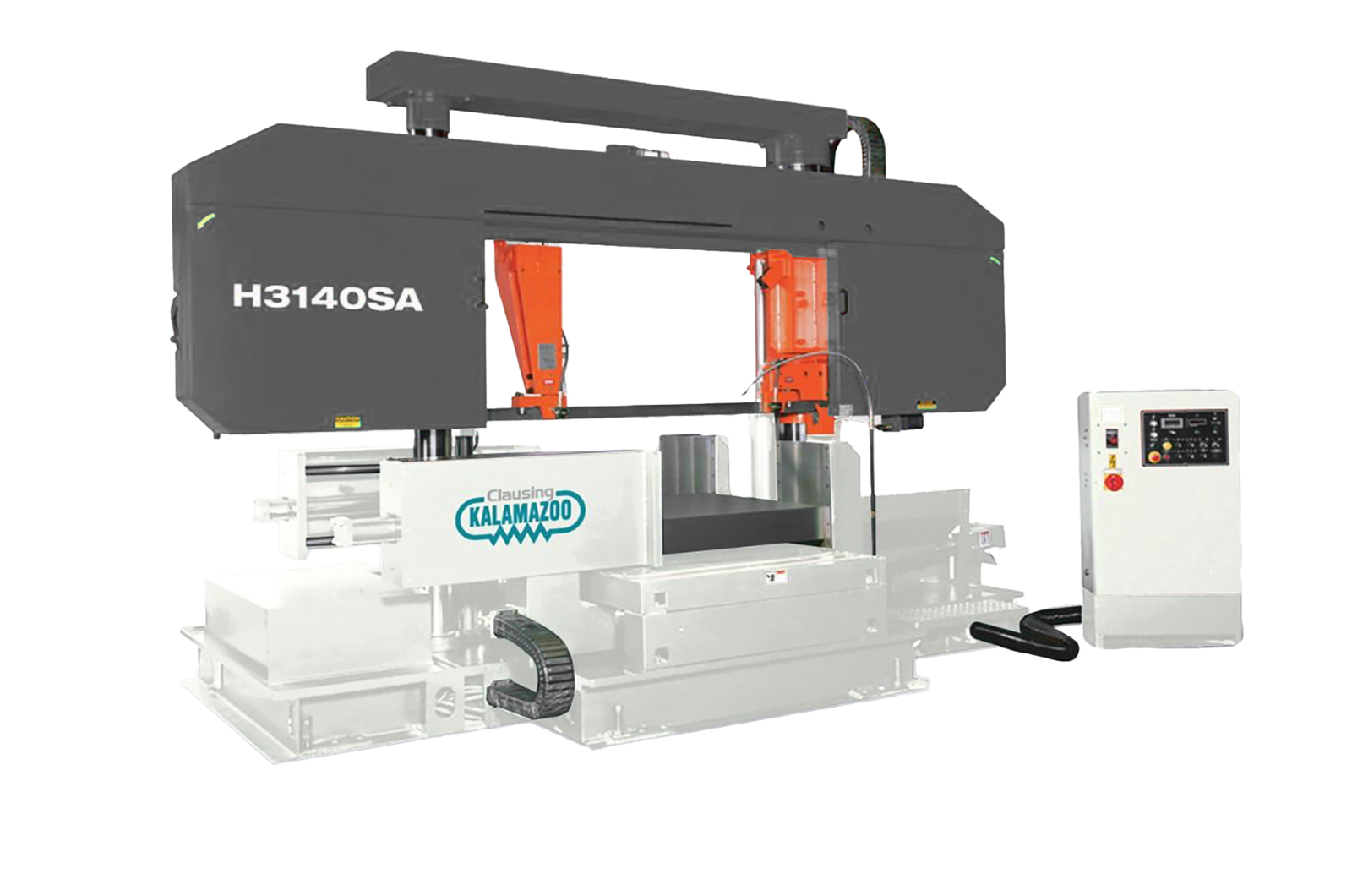 h3140sa-1.png Clausing Kalamazoo 230V Three Phase 31.5” Double-Column Variable-Speed Semi-Automatic Horizontal Bandsaw H3140SA