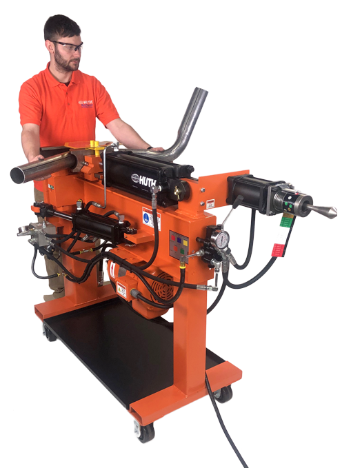 huth1605photo01.png Huth 220V Single Phase 5HP 1605 Manual Knee Control Pipe Bender with 023 Die Package HB-05