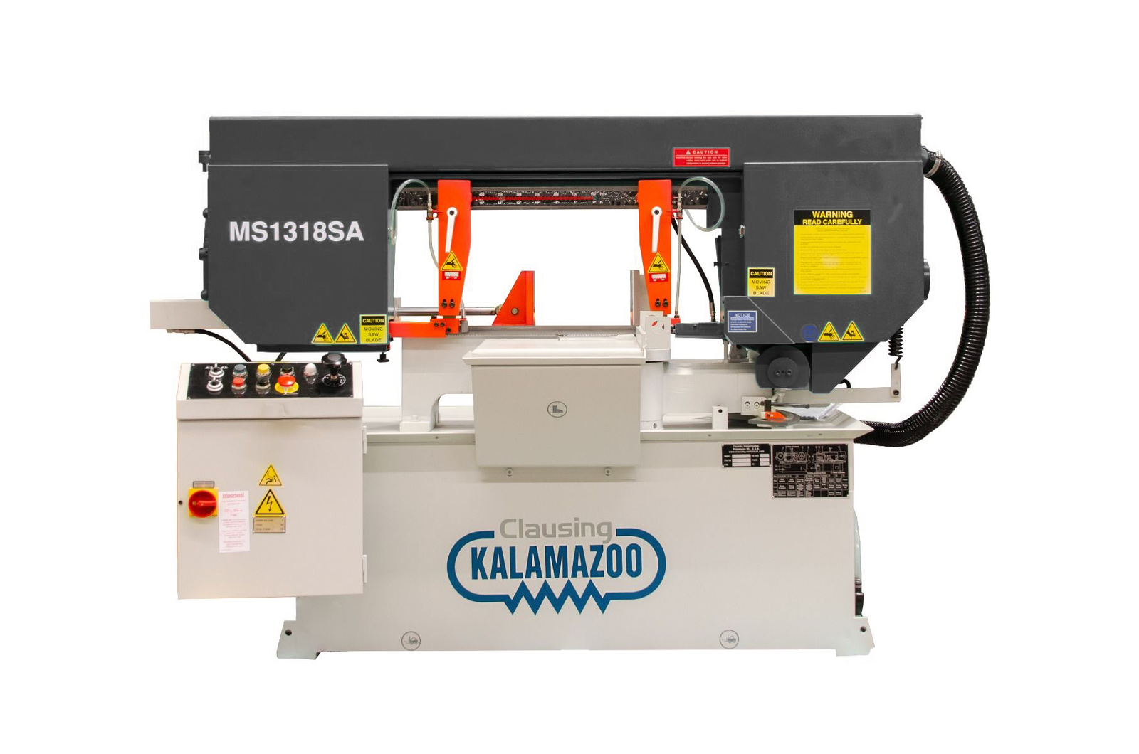ms1318sa_1-1.png Clausing Kalamazoo 460V Three Phase 13”x18” Variable-Speed Semi-Automatic Horizontal Miter Bandsaw MS1318SA